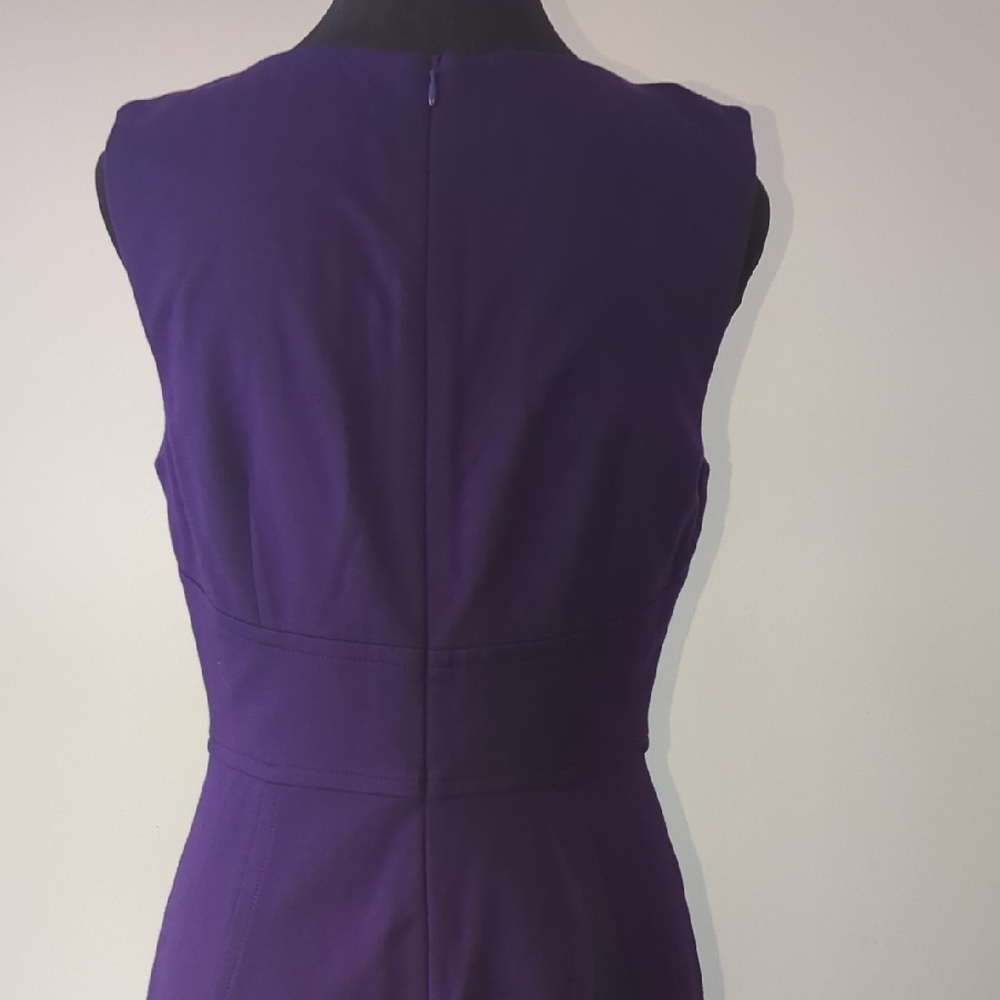Trina Turk V-Neck Sleeveless Purple Midi Dress - Picture 8 of 15